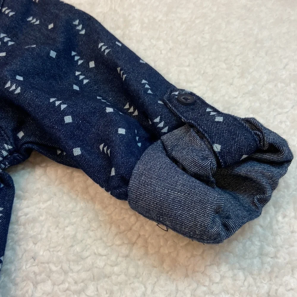 DKNY Cotton Button Down Shirt Navy 3T